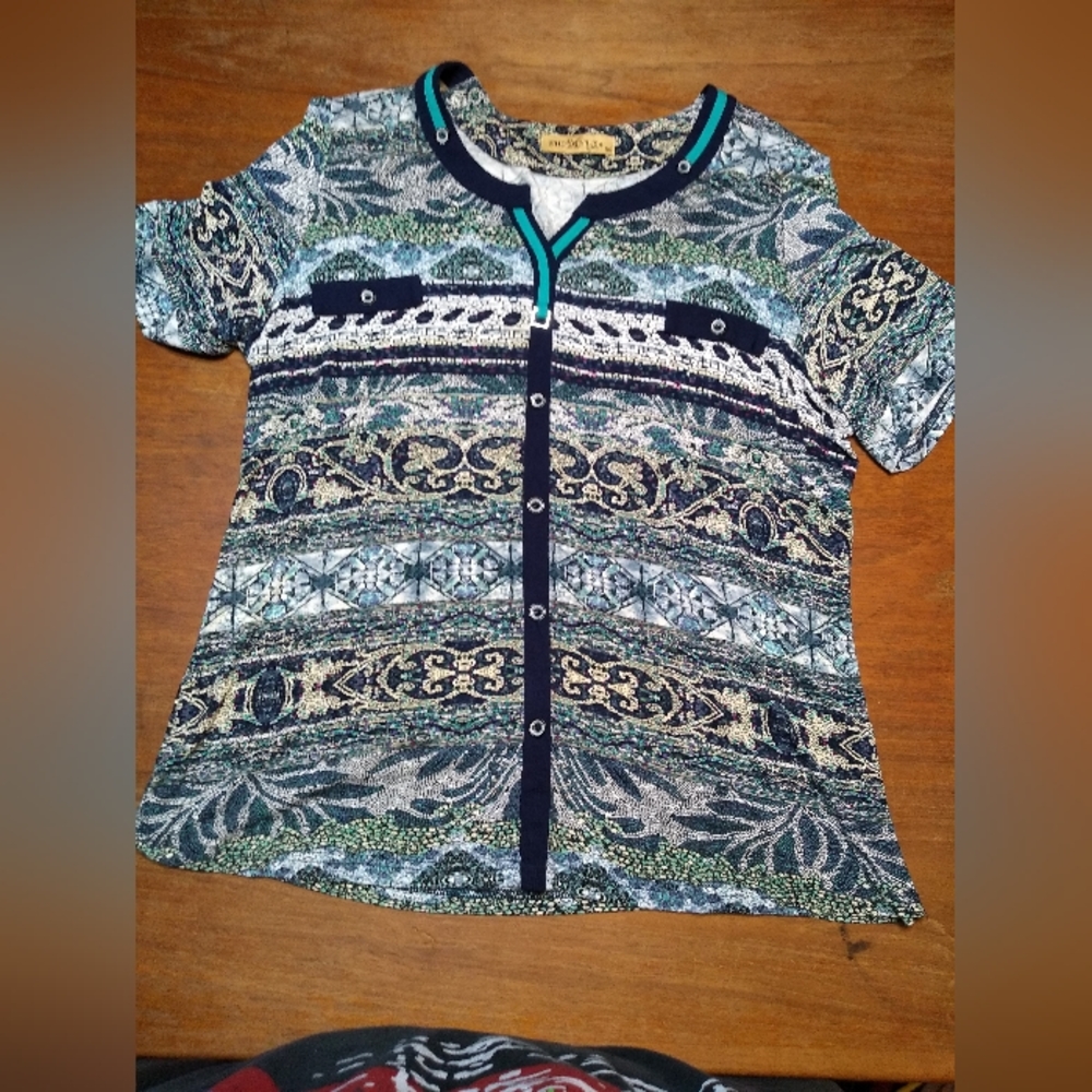 Zhong ni da / Zhongnida Size 54 1X Short Sleeve Pullover Shirt Mu… - Picture 10 of 10